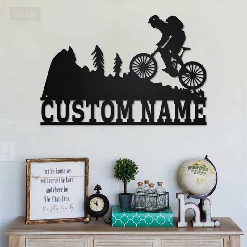 Mountain Bike LED Metal Sign - Wix Decor