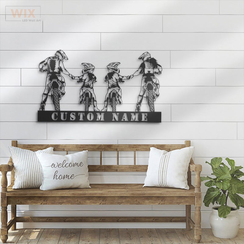 Motorcycle LED Metal Sign - Wix Decor