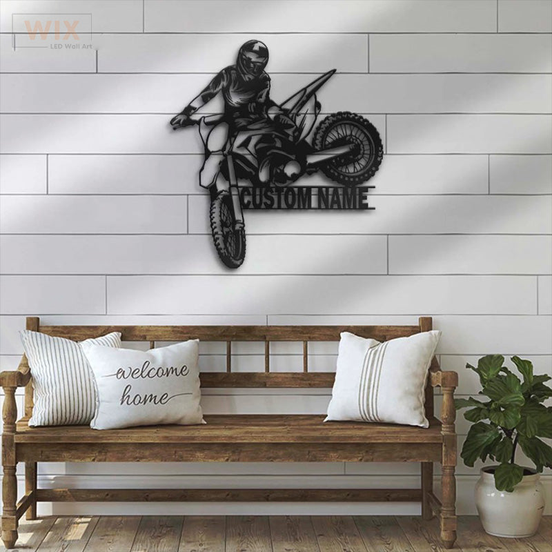 Motorcycle LED Metal Sign - Wix Decor