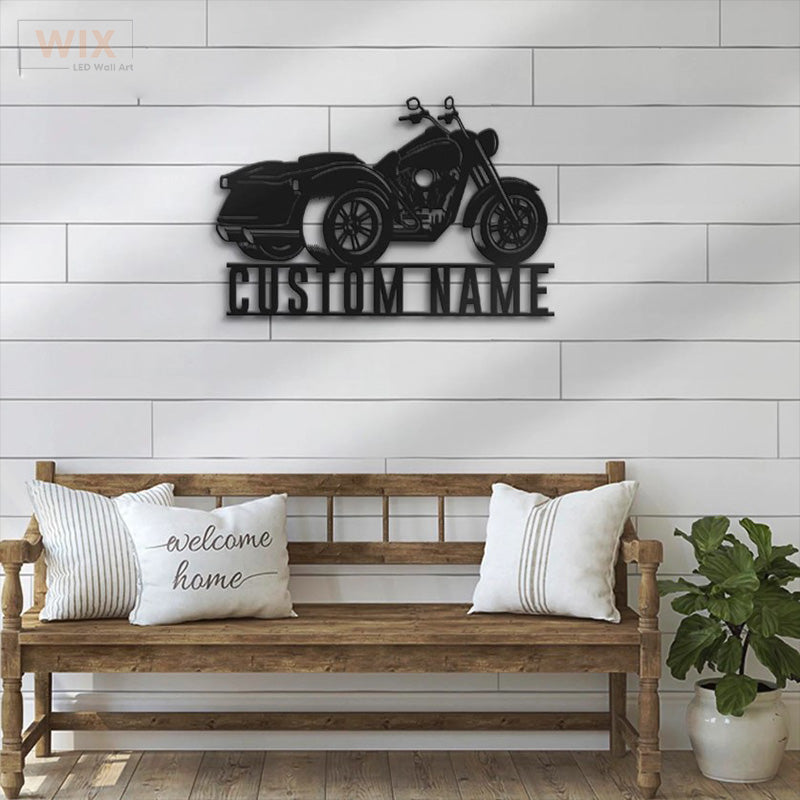 Motorcycle LED Metal Sign - Wix Decor