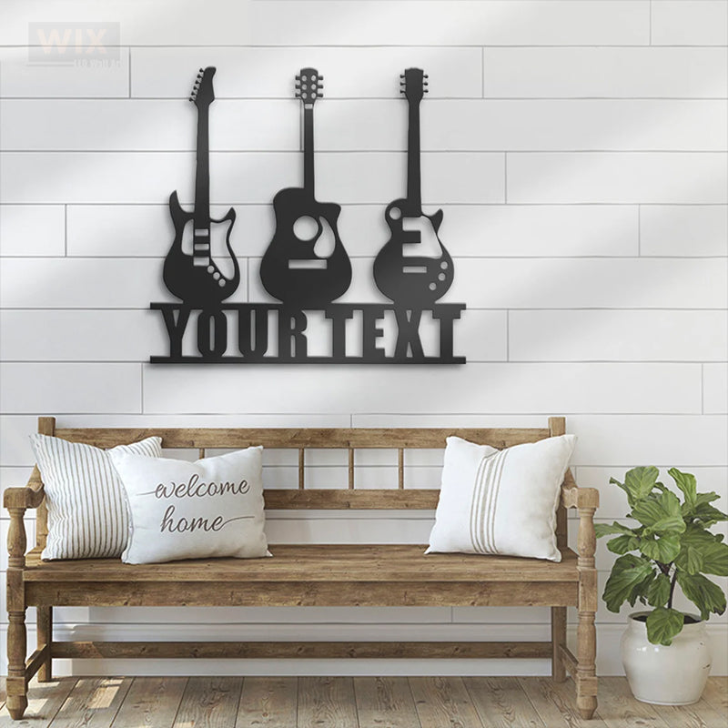 Guitar LED Metal Sign