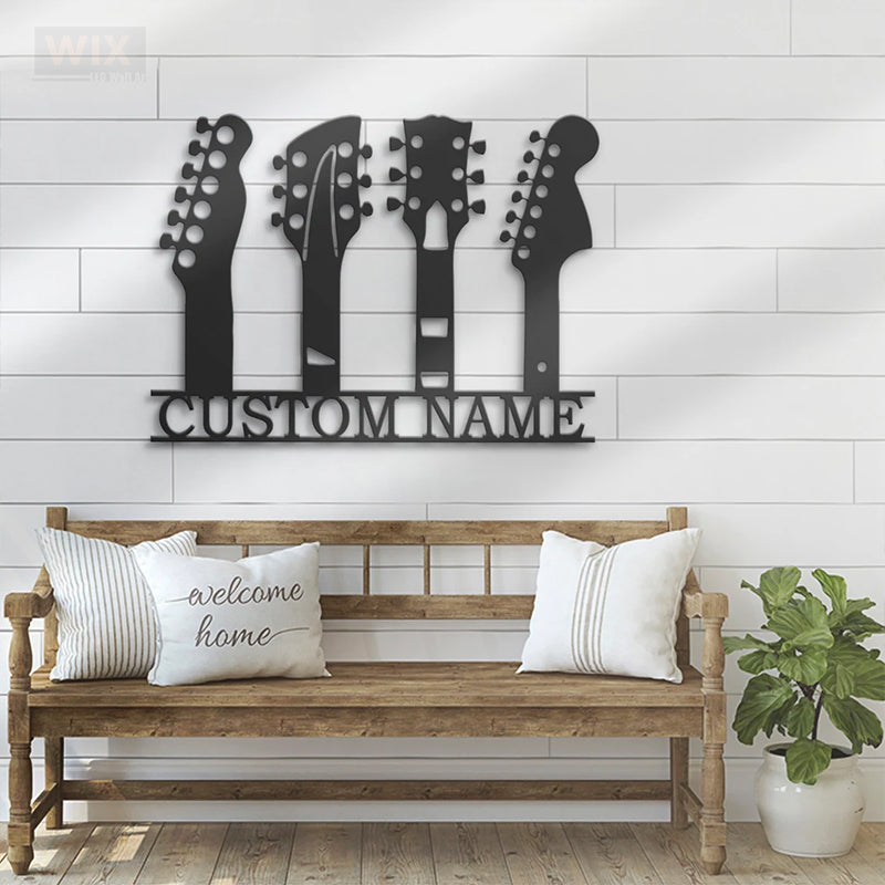 Guitar LED Metal Sign