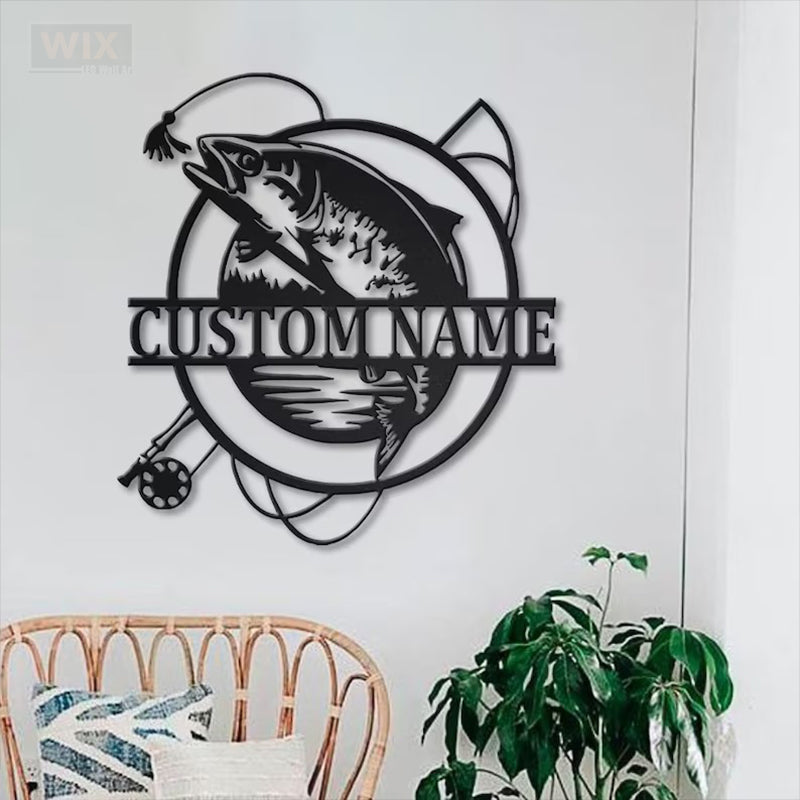 Fishing LED Metal Sign - Wix Decor