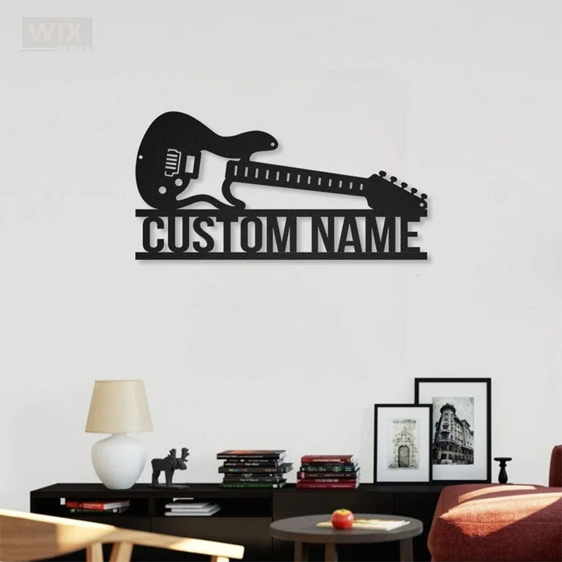 Guitar LED Metal Sign