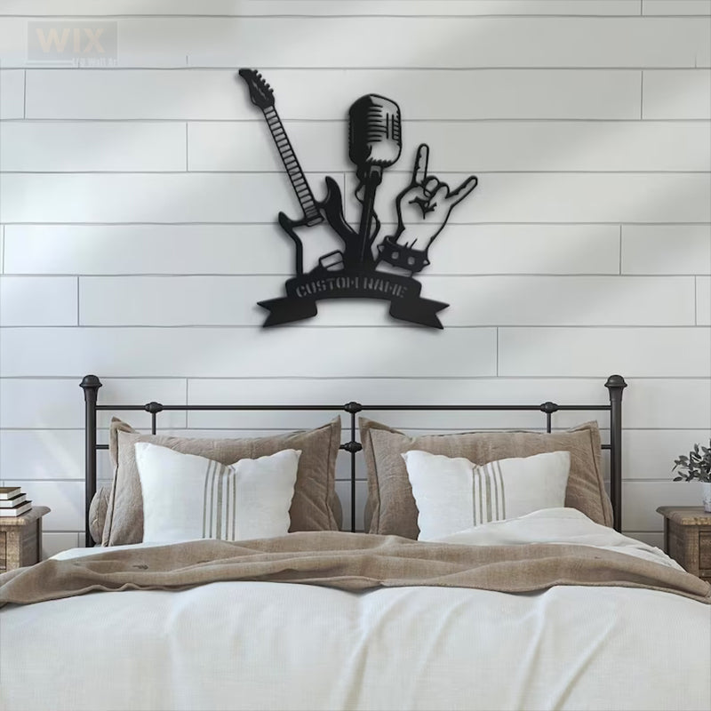 Guitar LED Metal Sign