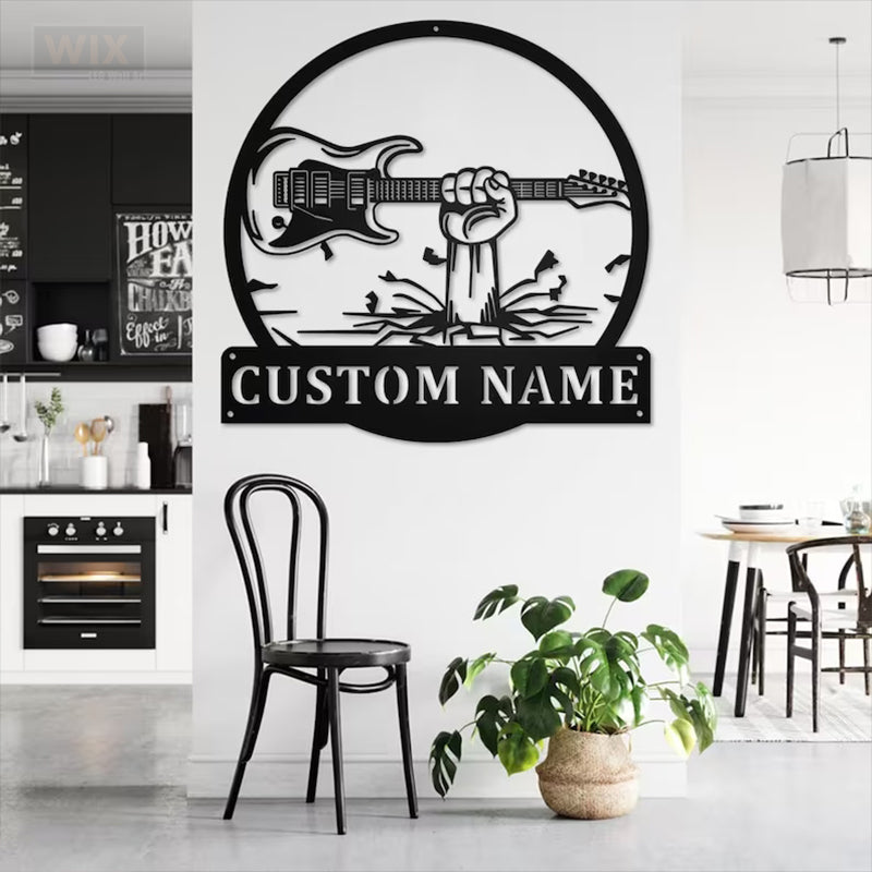 Guitar LED Metal Sign
