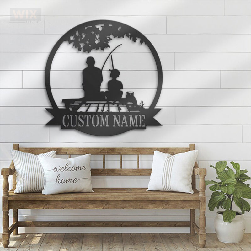 Fishing LED Metal Sign - Wix Decor