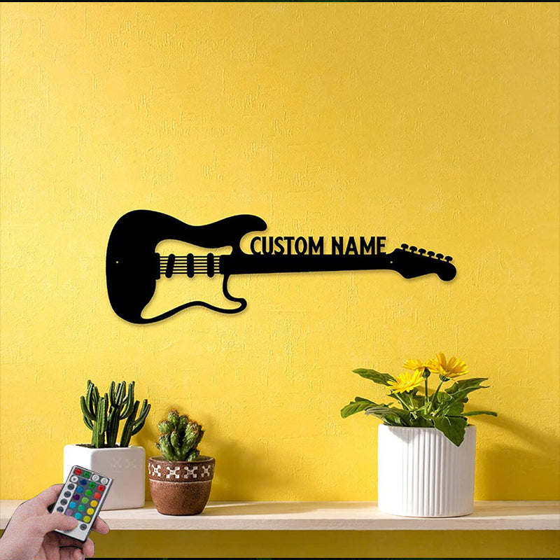 Guitar LED Metal Sign