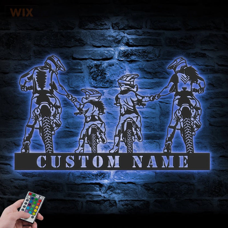 Motorcycle LED Metal Sign - Wix Decor