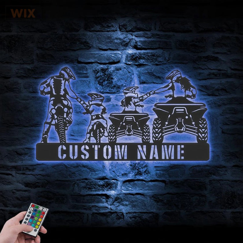 Motorcycle LED Metal Sign - Wix Decor