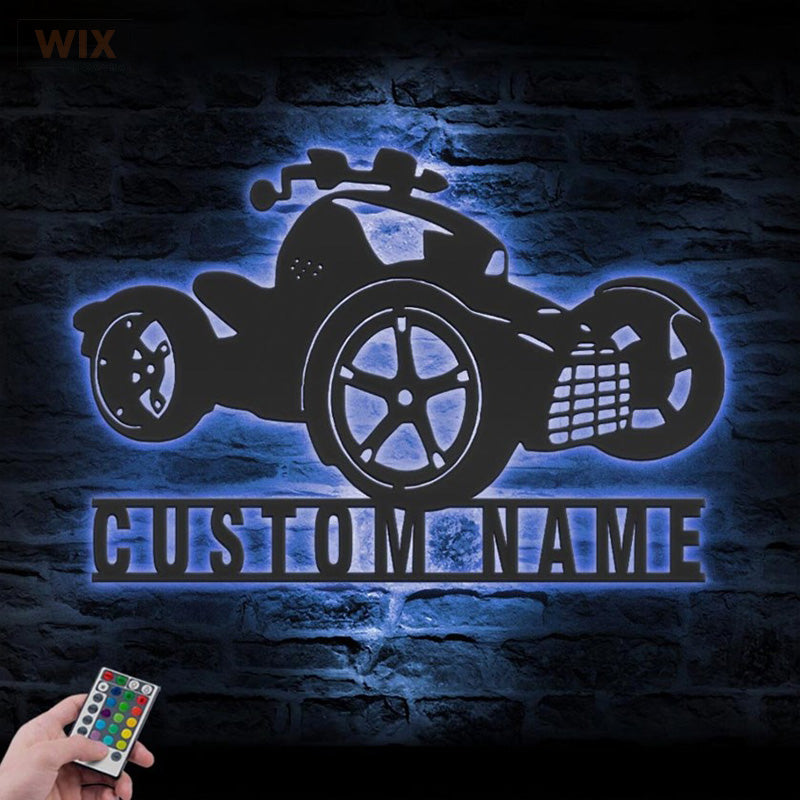 Motorcycle LED Metal Sign - Wix Decor