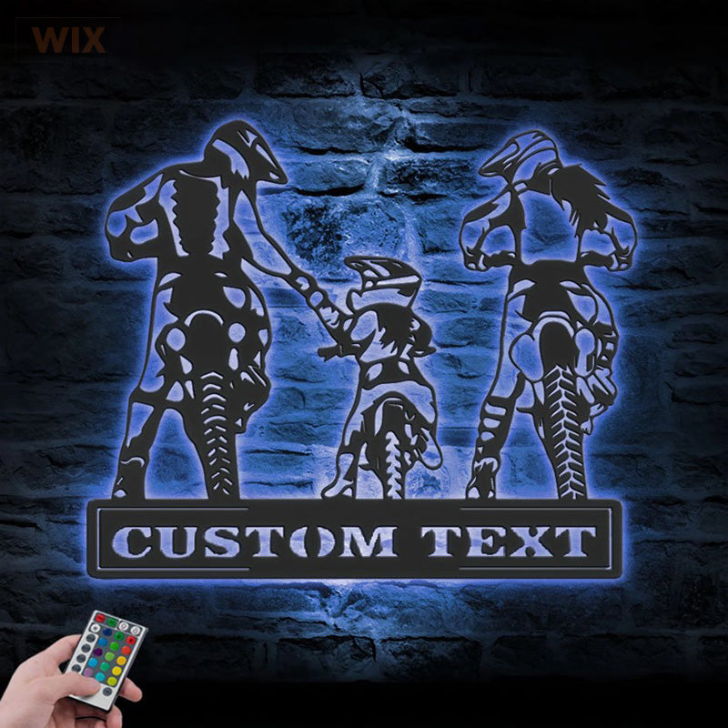 Motorcycle LED Metal Sign - Wix Decor