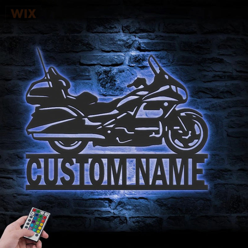 Motorcycle LED Metal Sign - Wix Decor