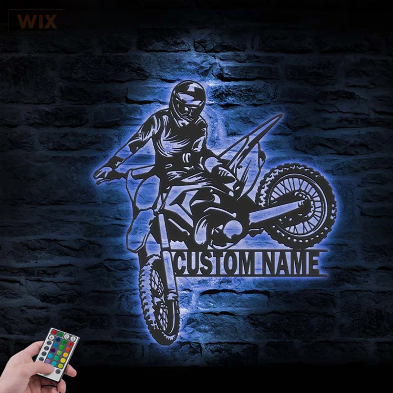 Motorcycle LED Metal Sign - Wix Decor