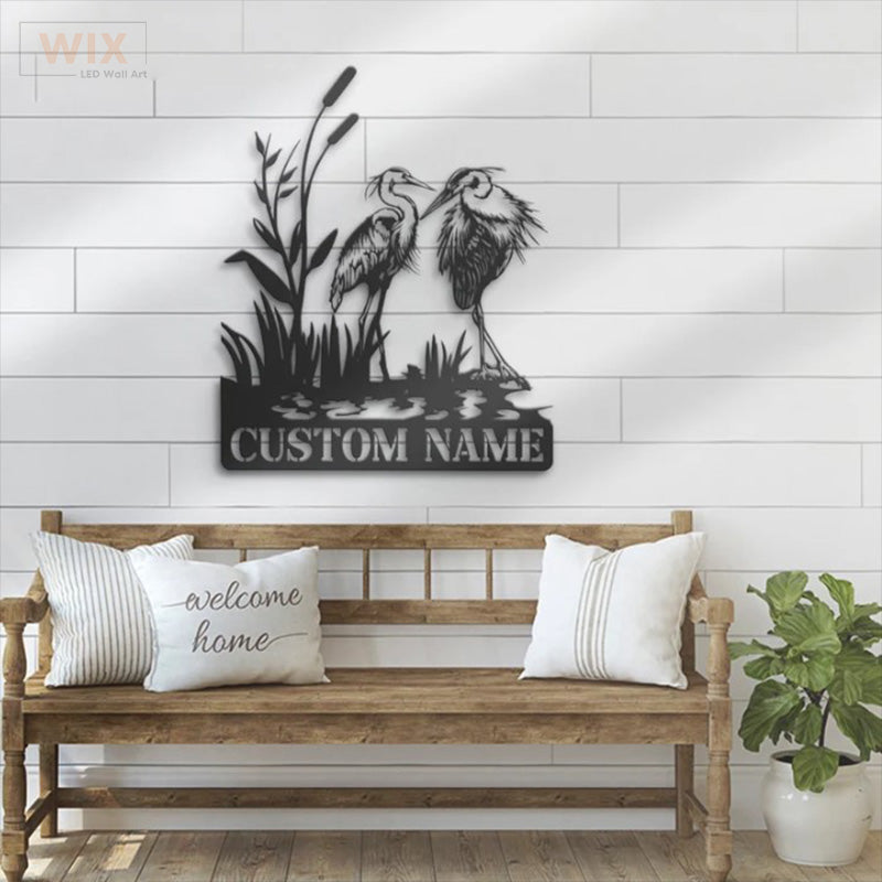 Birds LED Metal Sign