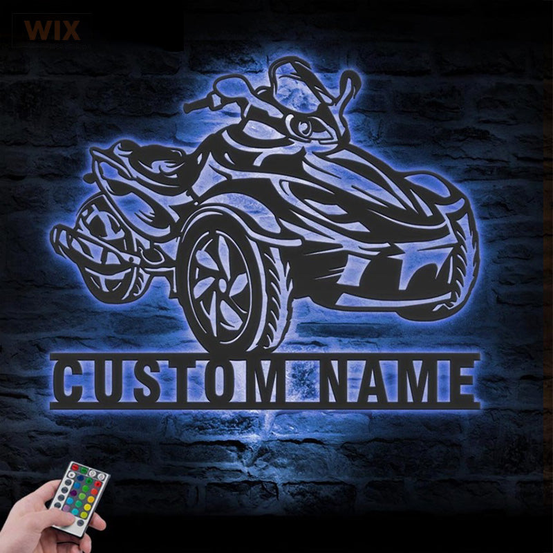 Motorcycle LED Metal Sign - Wix Decor