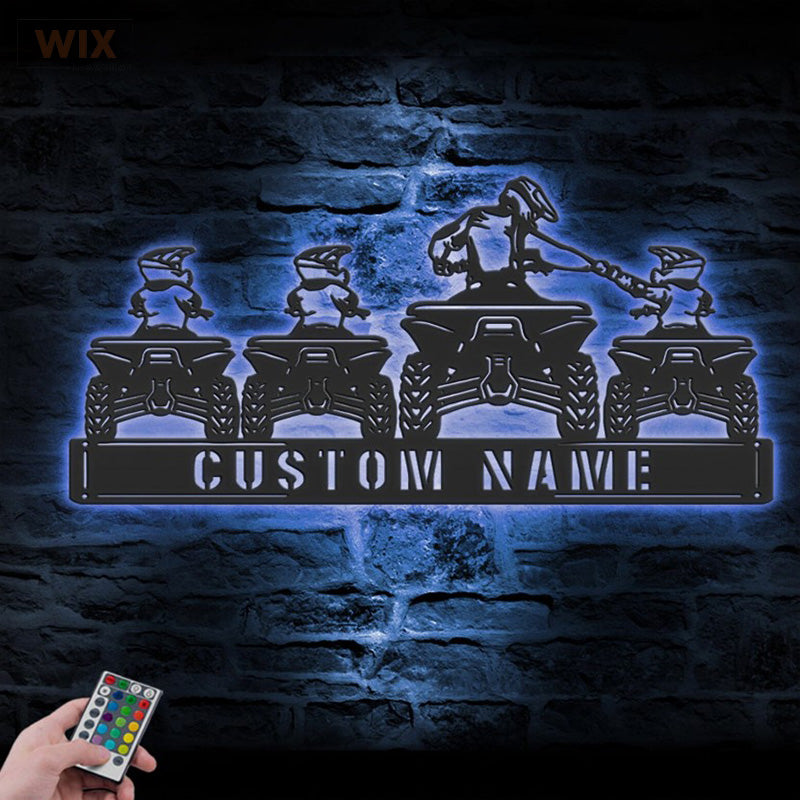 Motorcycle LED Metal Sign - Wix Decor