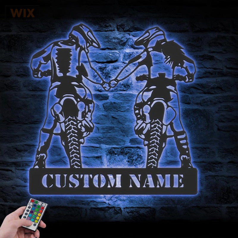 Motorcycle LED Metal Sign - Wix Decor