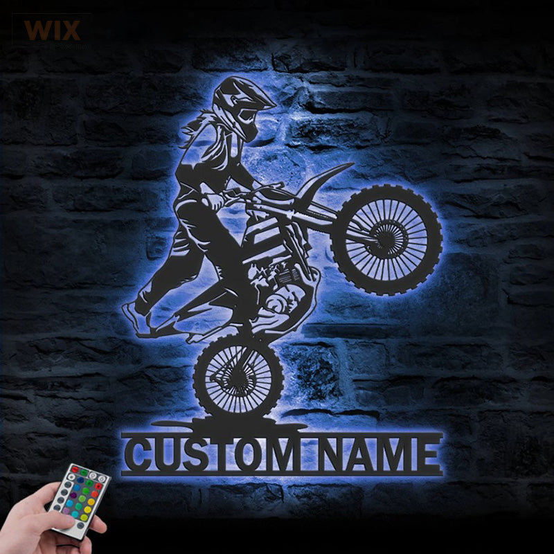 Motorcycle LED Metal Sign - Wix Decor