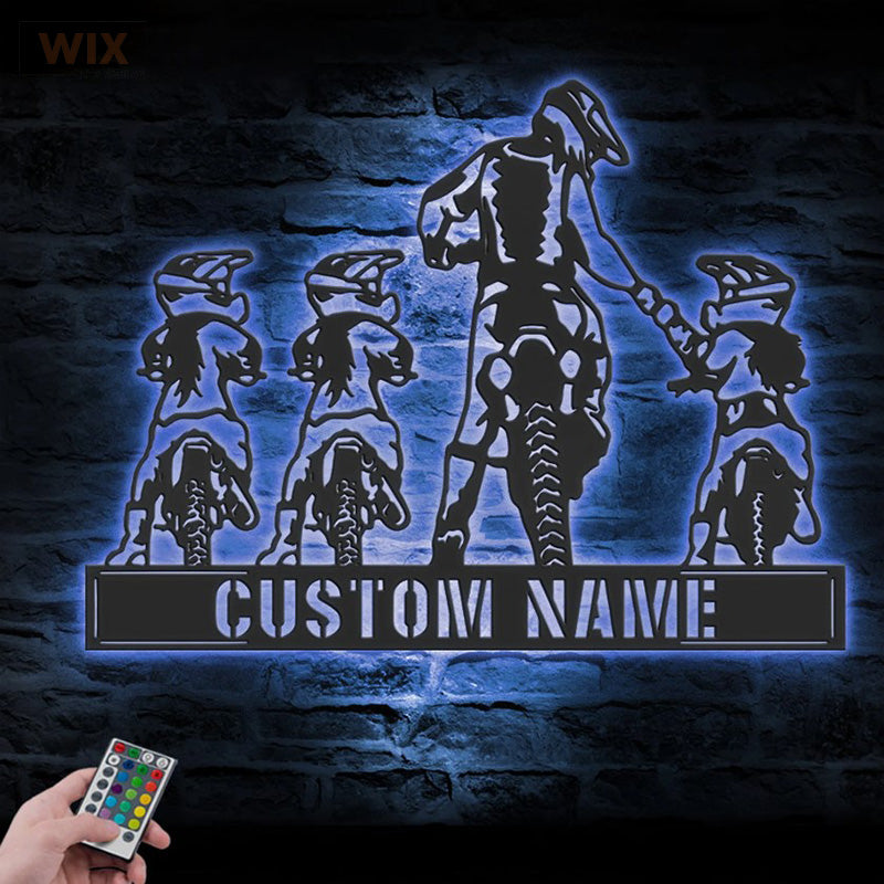 Motorcycle LED Metal Sign - Wix Decor