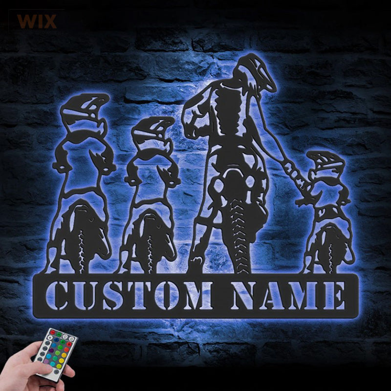 Motorcycle LED Metal Sign - Wix Decor