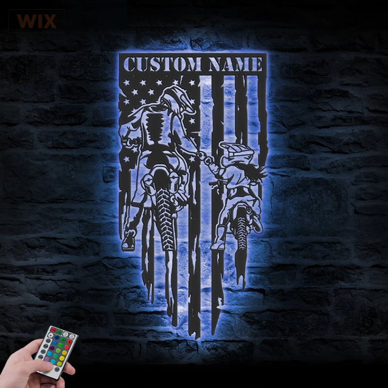 Motorcycle LED Metal Sign - Wix Decor