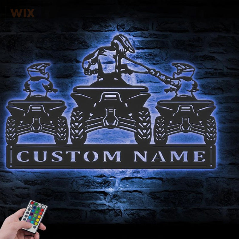 Motorcycle LED Metal Sign - Wix Decor