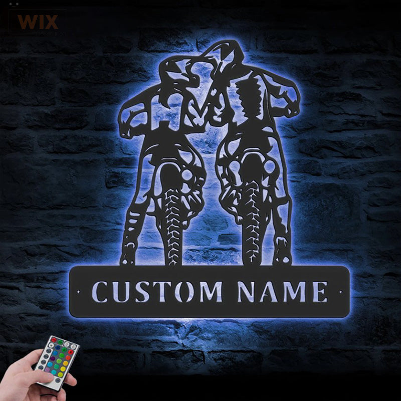 Motorcycle LED Metal Sign - Wix Decor
