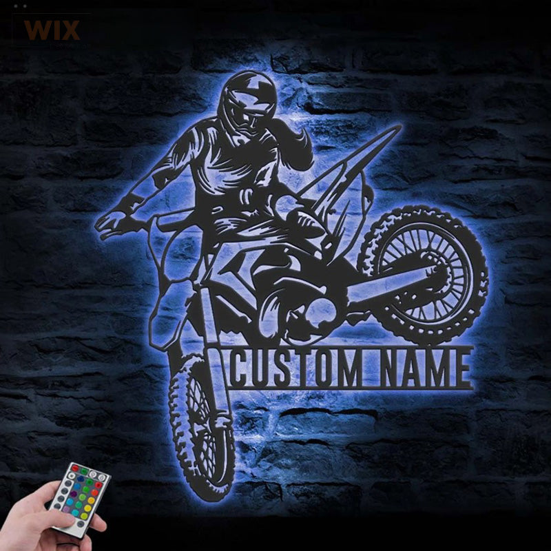 Motorcycle LED Metal Sign - Wix Decor