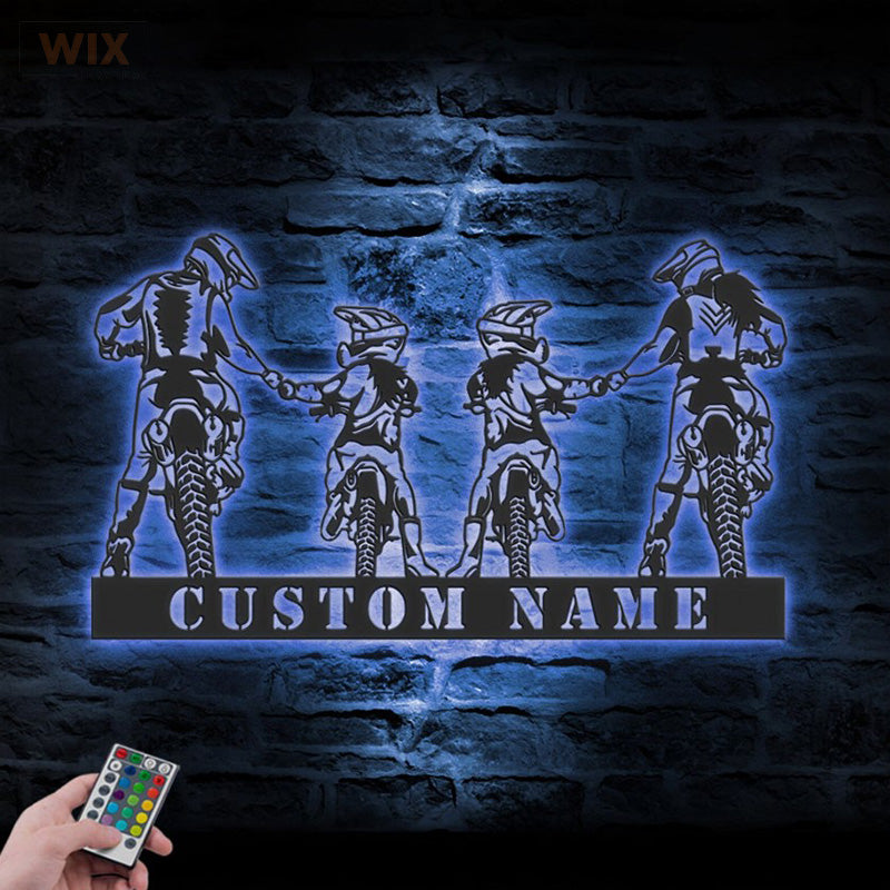 Motorcycle LED Metal Sign - Wix Decor