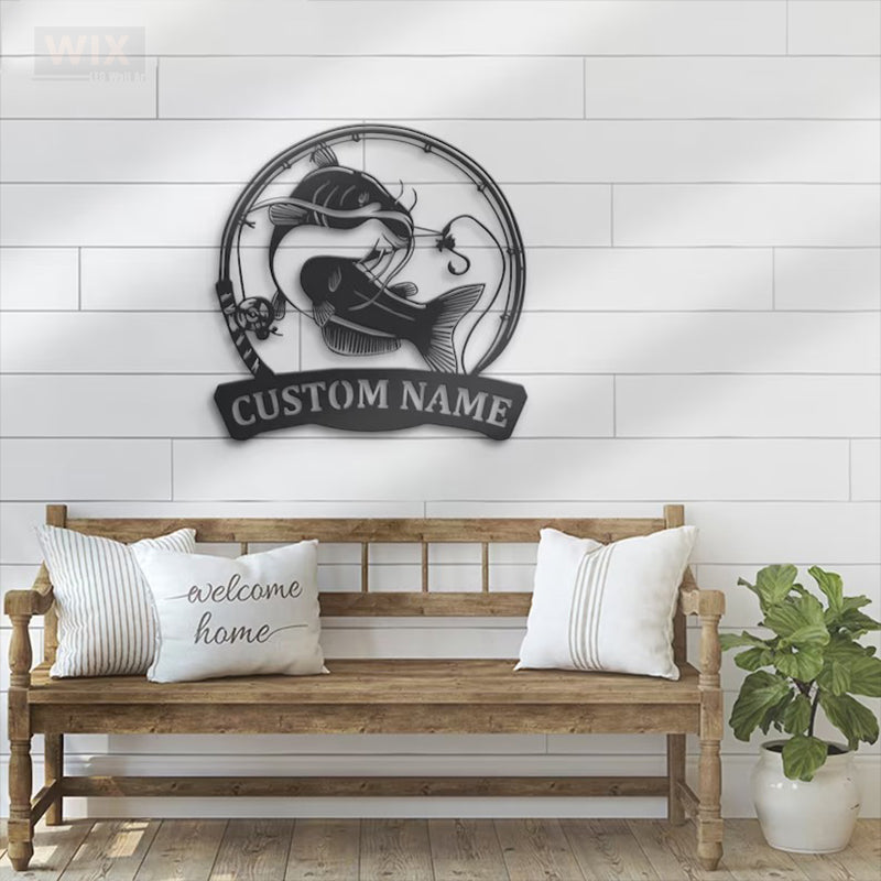 Fishing LED Metal Sign - Wix Decor