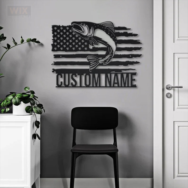 Fishing LED Metal Sign - Wix Decor