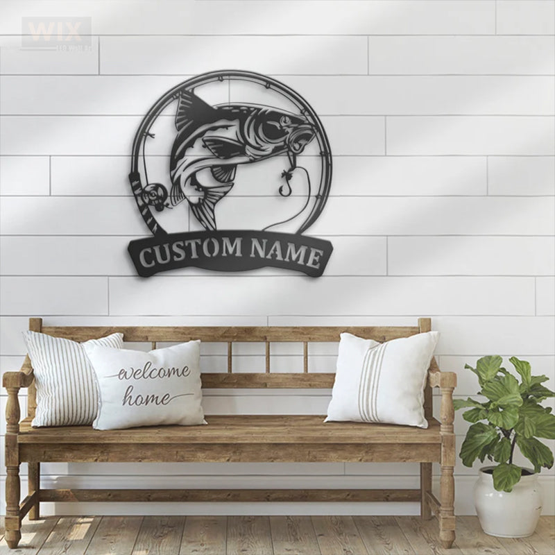 Fishing LED Metal Sign - Wix Decor