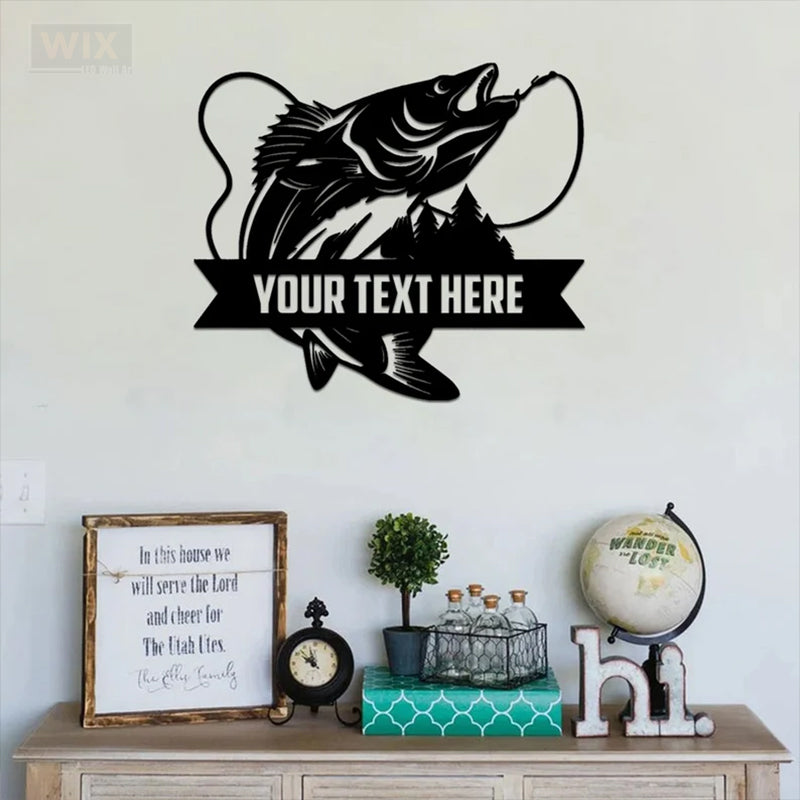 Fishing LED Metal Sign - Wix Decor