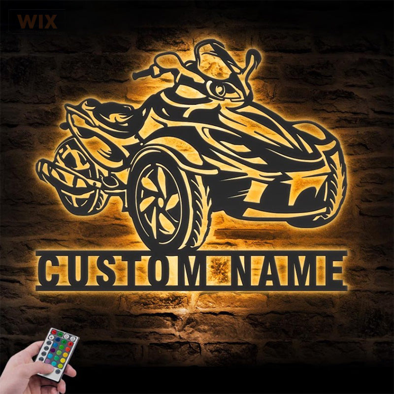 Motorcycle LED Metal Sign - Wix Decor