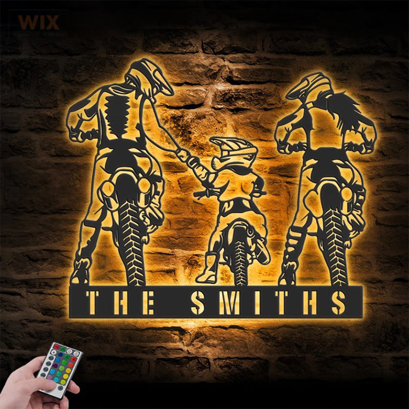 Motorcycle LED Metal Sign - Wix Decor