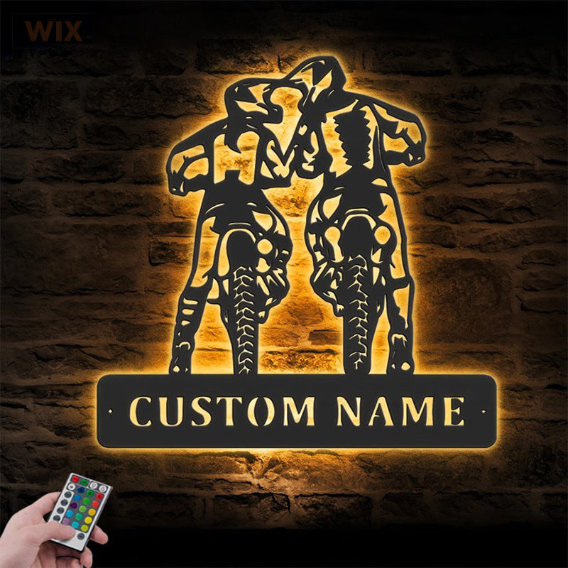 Motorcycle LED Metal Sign - Wix Decor