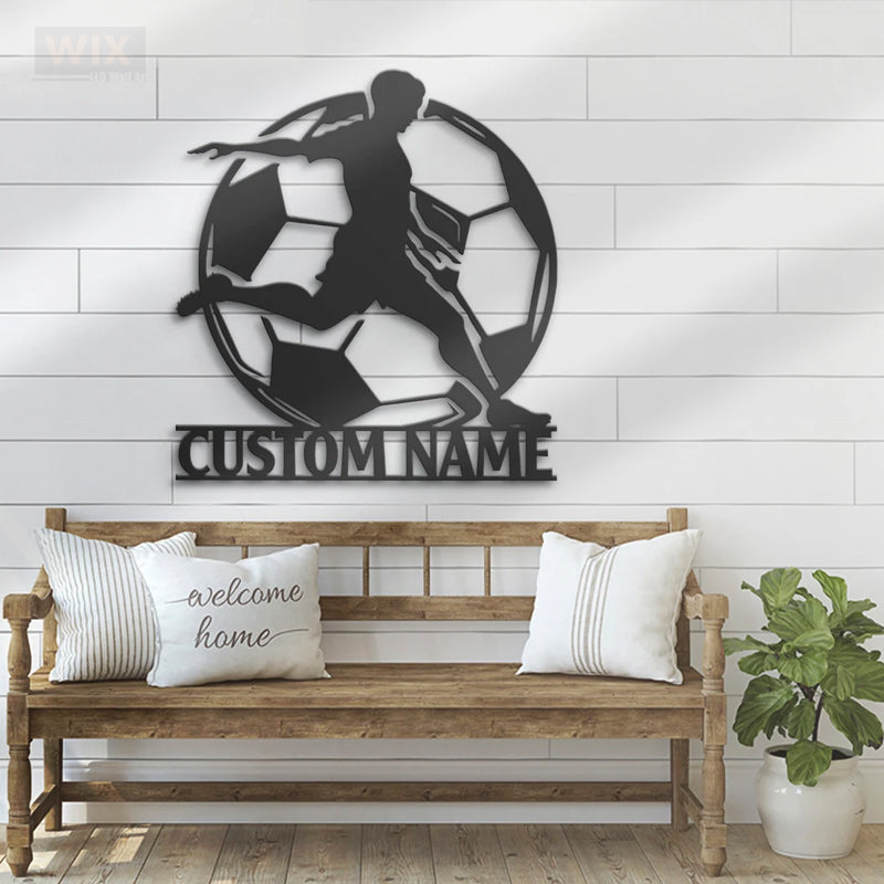 Soccer LED Metal Sign - Wix Decor