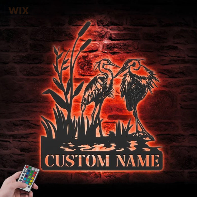Birds LED Metal Sign