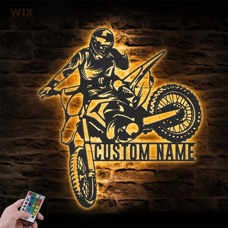 Motorcycle LED Metal Sign - Wix Decor