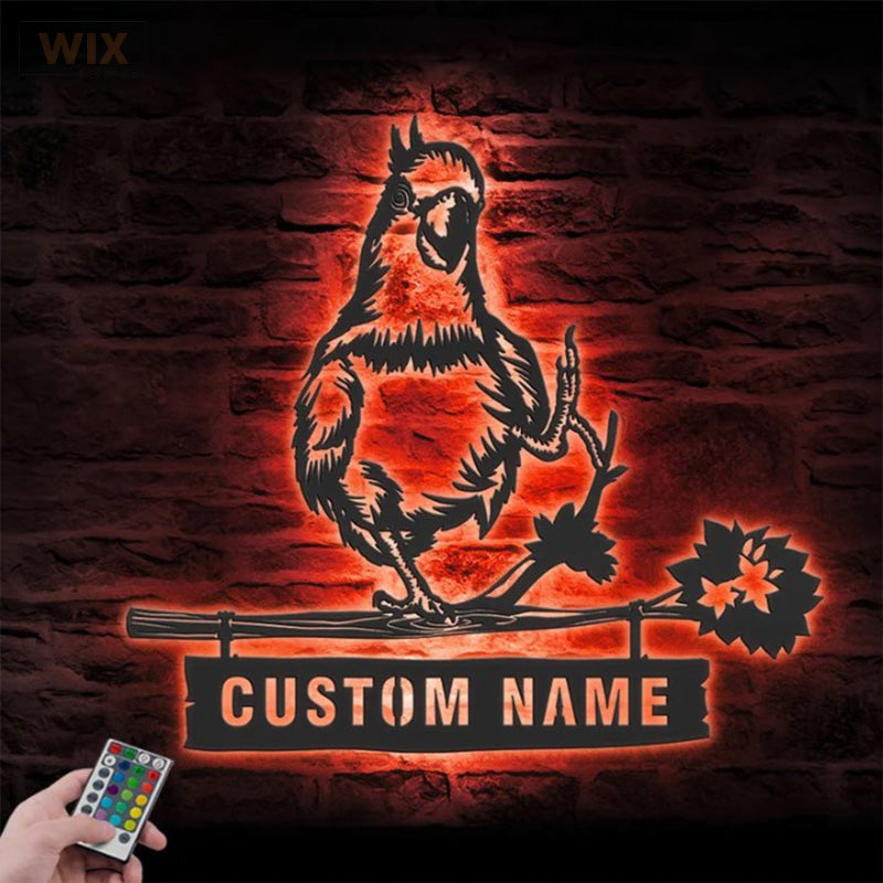 Birds LED Metal Sign