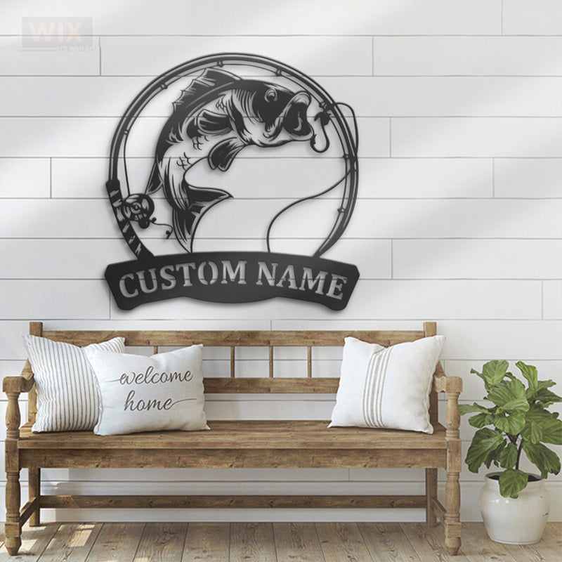 Fishing LED Metal Sign - Wix Decor