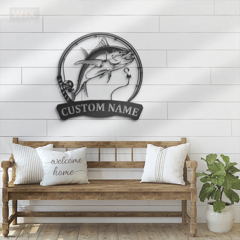 Fishing LED Metal Sign - Wix Decor