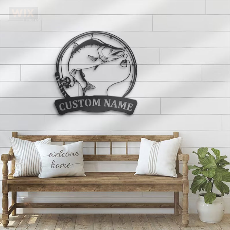 Fishing LED Metal Sign - Wix Decor
