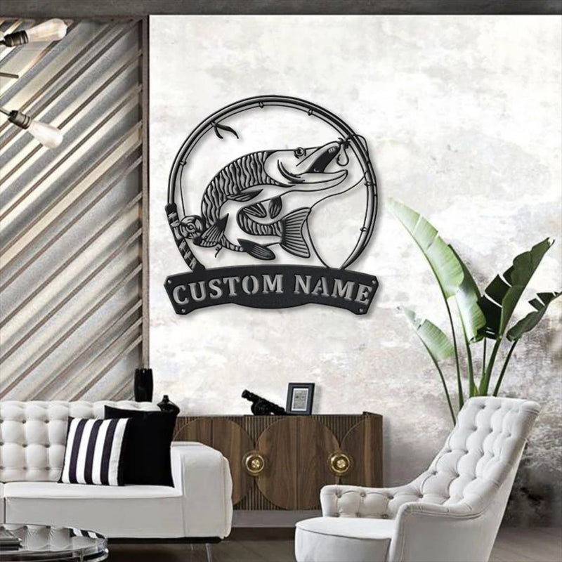 Fishing LED Metal Sign - Wix Decor