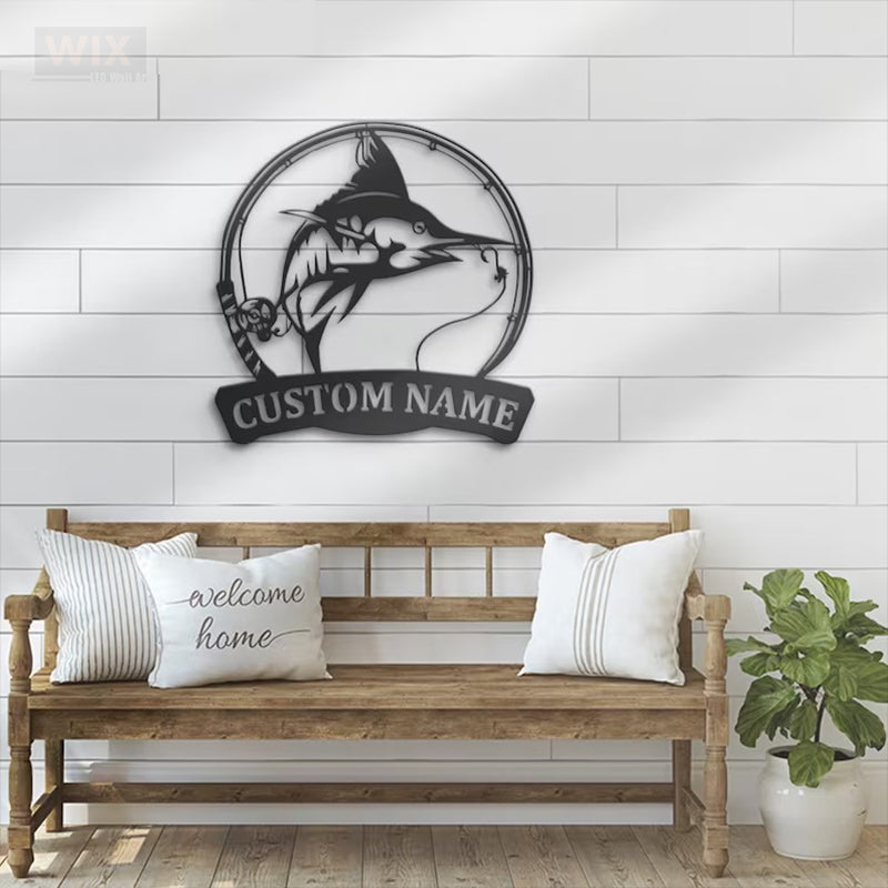 Fishing LED Metal Sign - Wix Decor