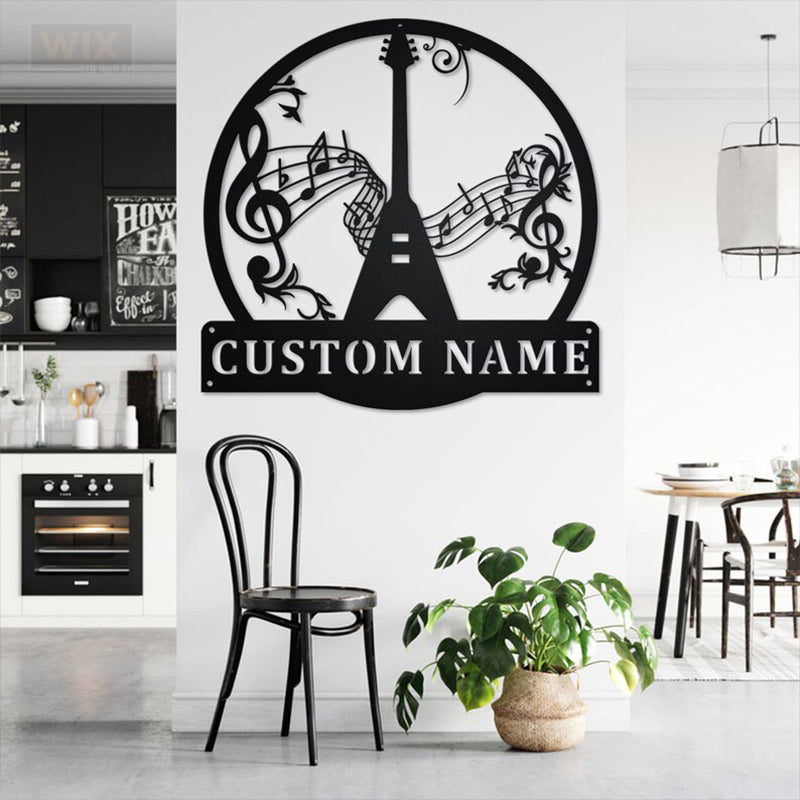 Guitar LED Metal Sign