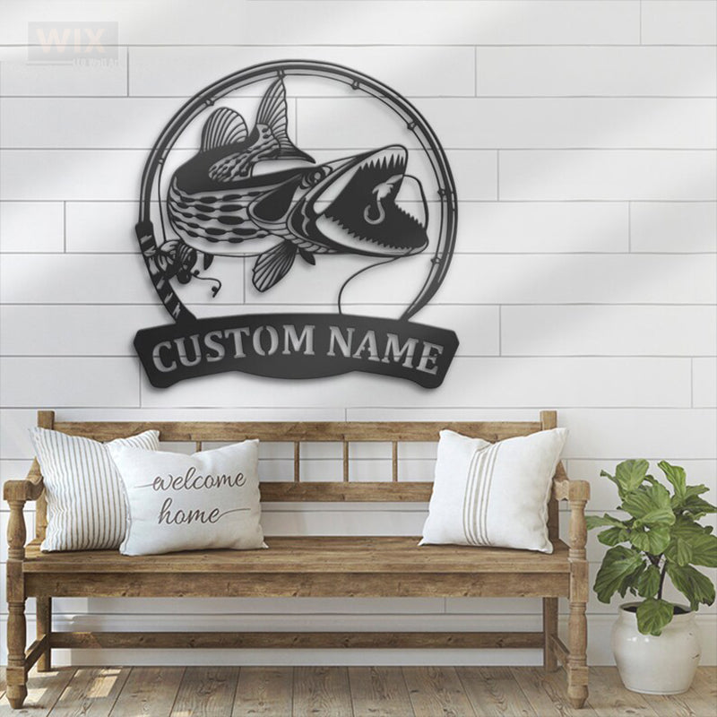 Fishing LED Metal Sign - Wix Decor