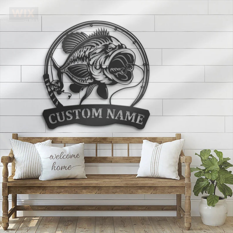 Fishing LED Metal Sign - Wix Decor