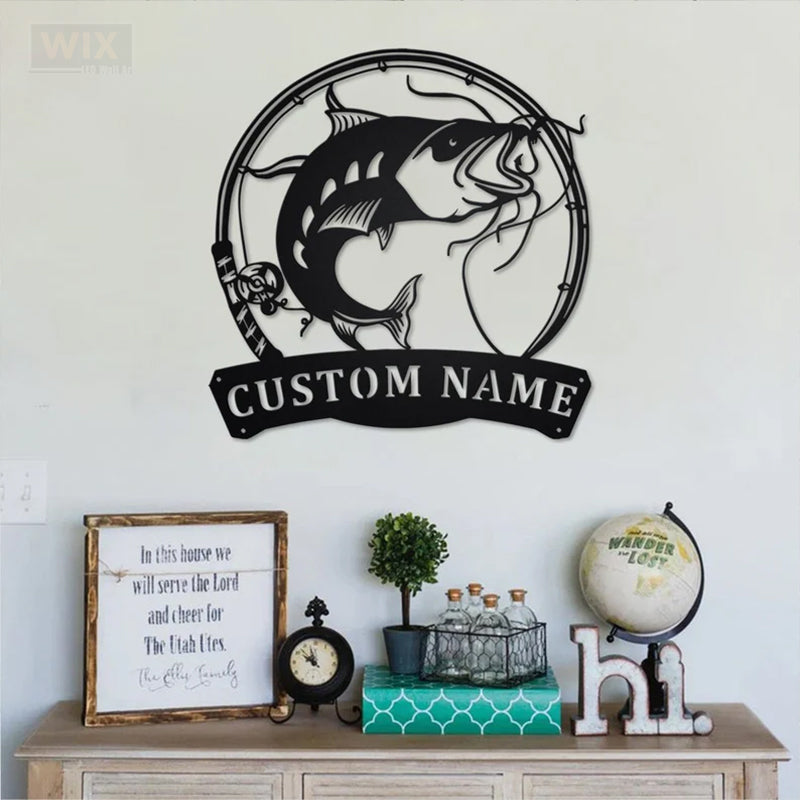 Fishing LED Metal Sign - Wix Decor